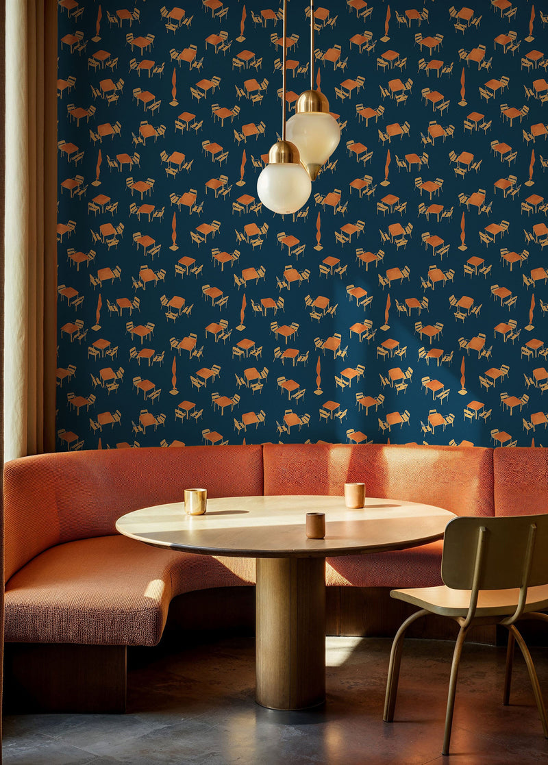 Terraceo Blue Solera Wallpaper by Tres Tintas