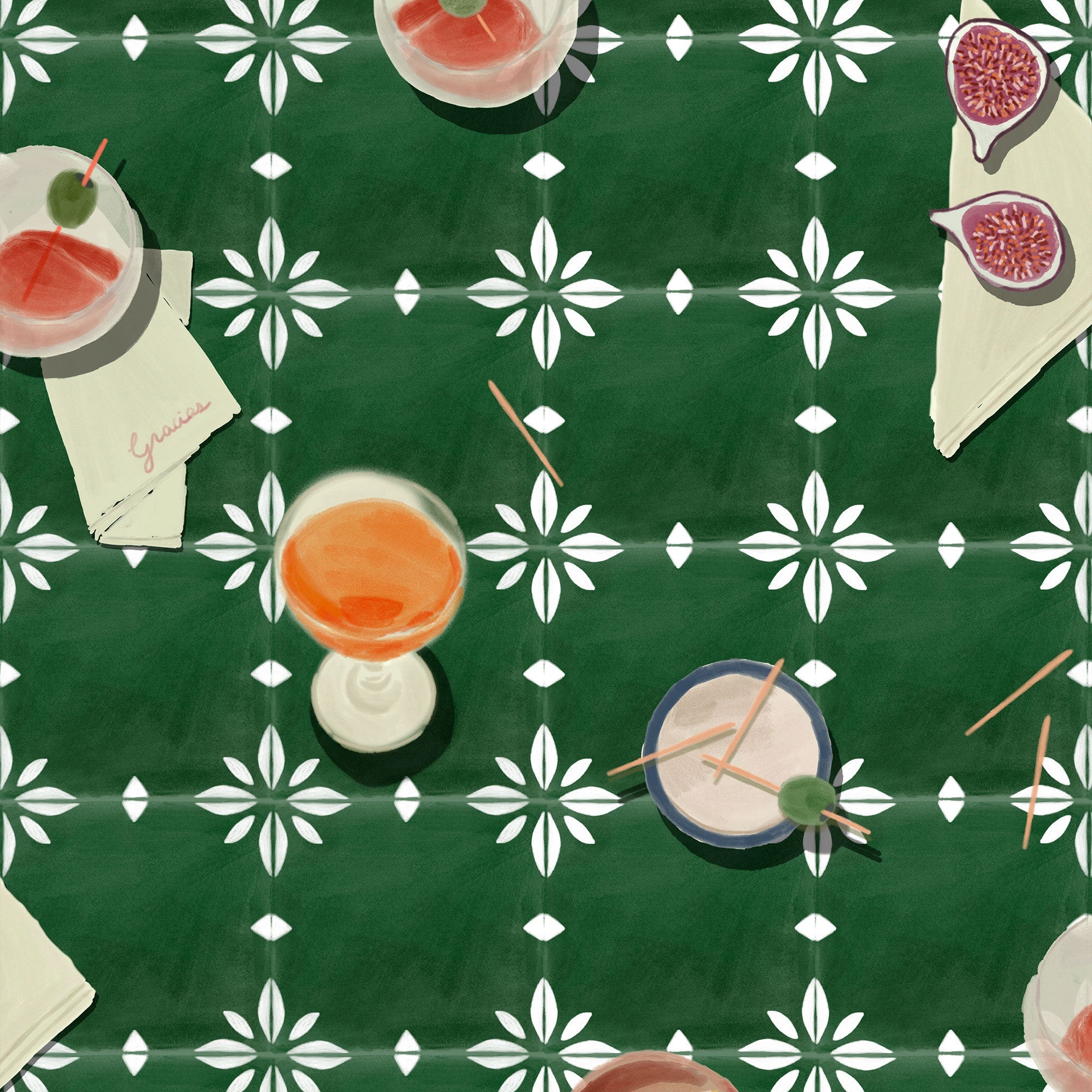 Vermut Green Solera Wallpaper by Tres Tintas