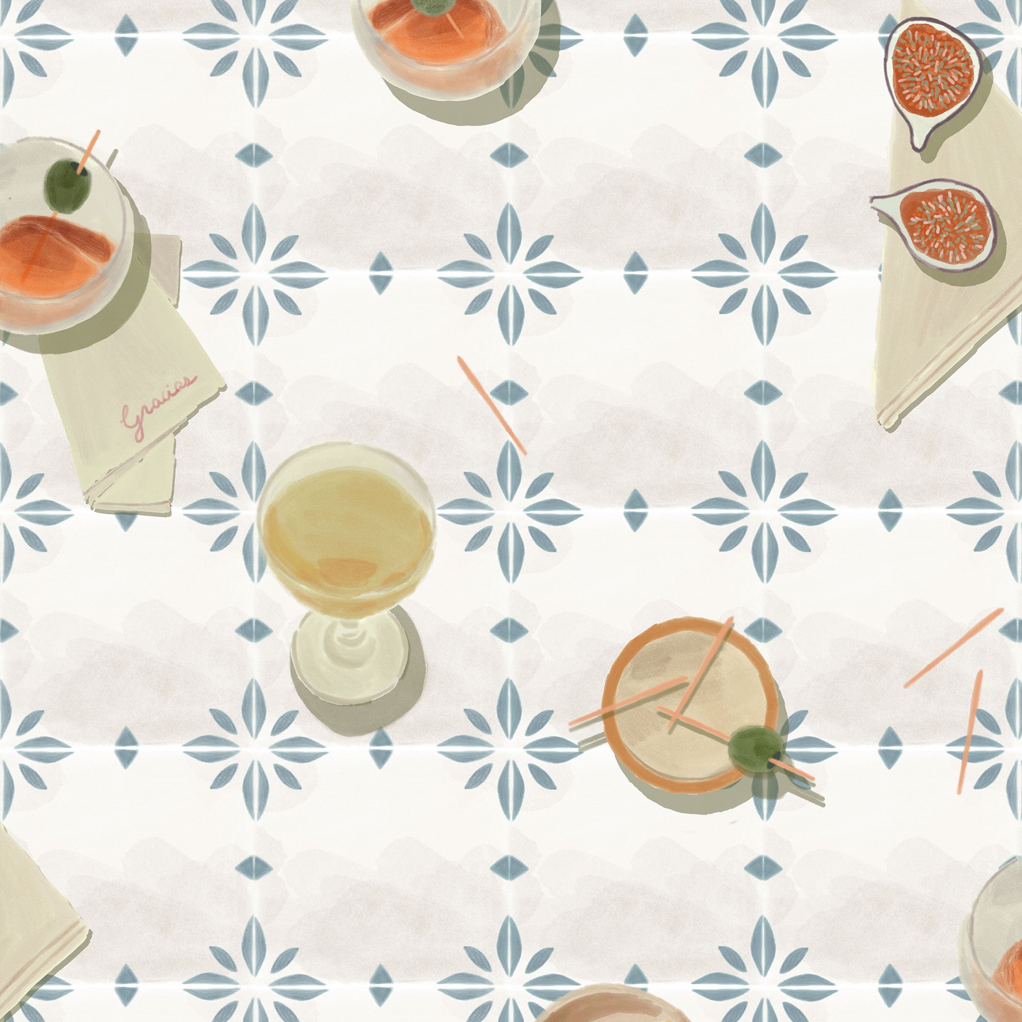 Vermut White Solera Wallpaper by Tres Tintas