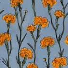 Clavelitos Blue Solera Wallpaper by Tres Tintas