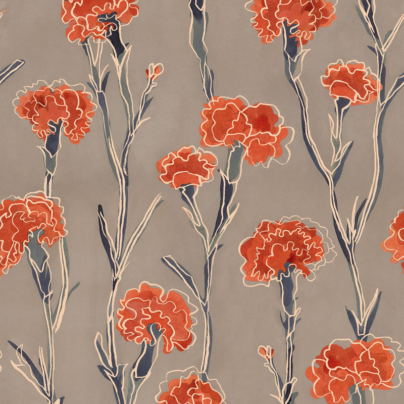 Clavelitos Grey Solera Wallpaper by Tres Tintas