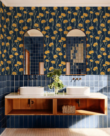 Clavelitos Mazarine Solera Wallpaper by Tres Tintas