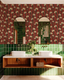 Clavelitos Red Solera Wallpaper by Tres Tintas