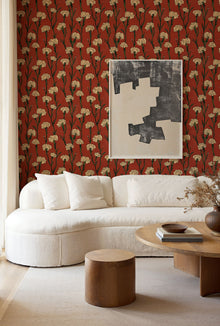 Clavelitos Red Solera Wallpaper by Tres Tintas