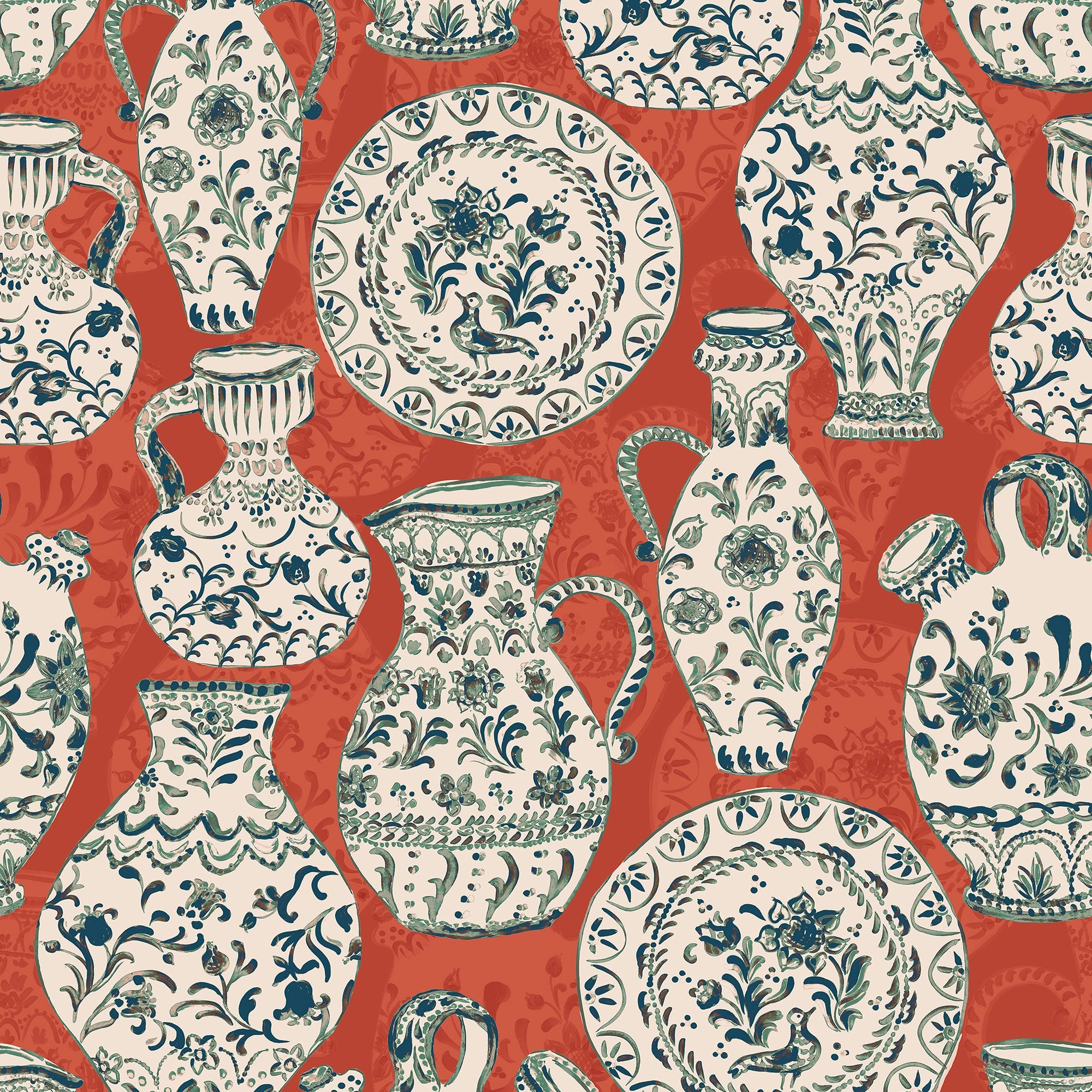 Fajalauzas Red Solera Wallpaper by Tres Tintas