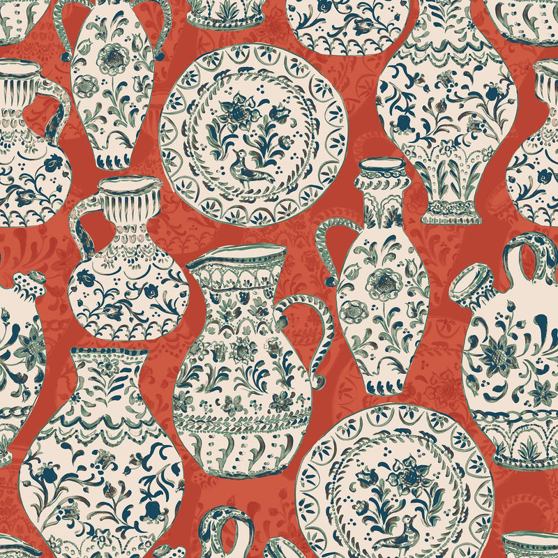 Fajalauzas Red Solera Wallpaper by Tres Tintas
