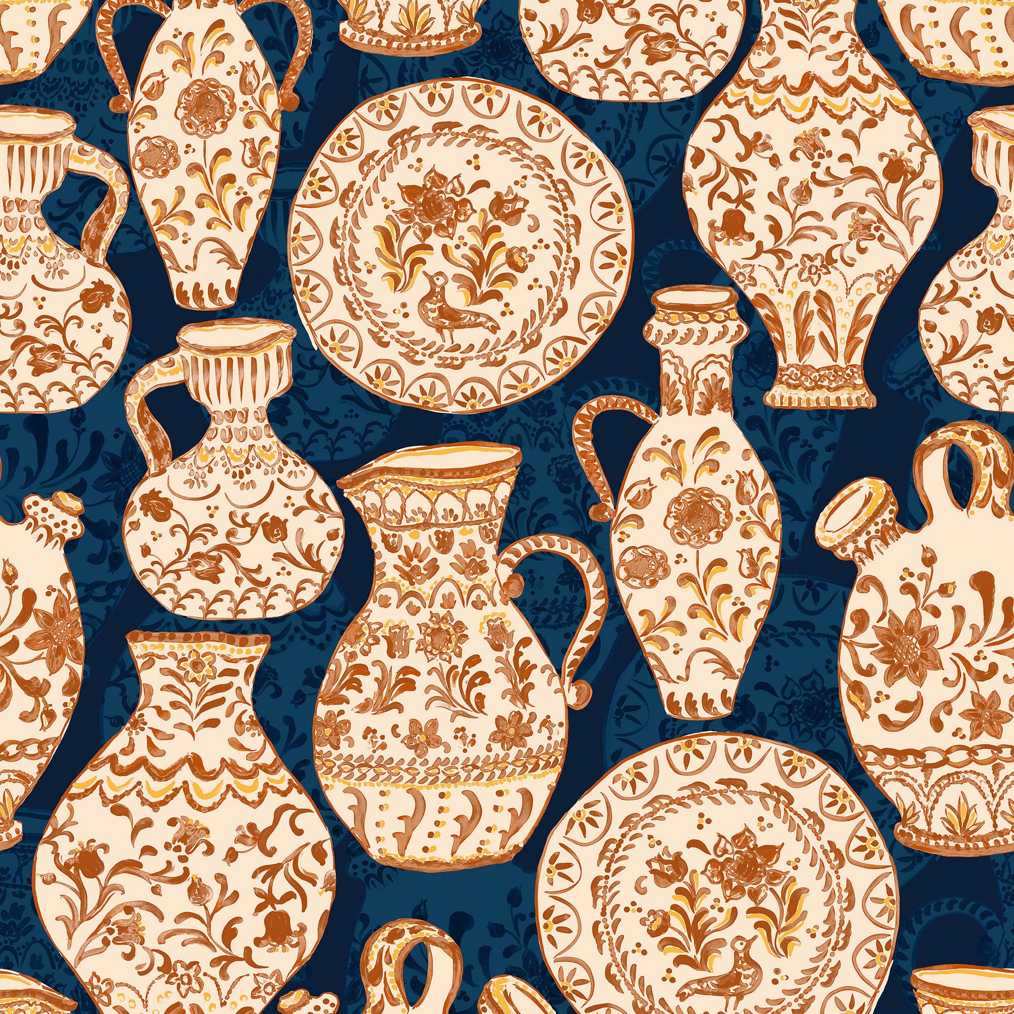 Fajalauzas Mazarine Solera Wallpaper by Tres Tintas