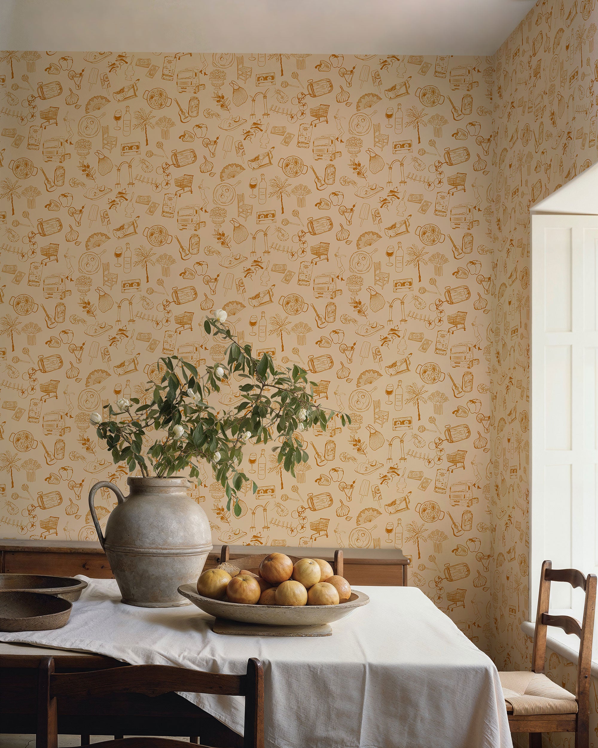 Souvenirs Yellow Solera Wallpaper by Tres Tintas