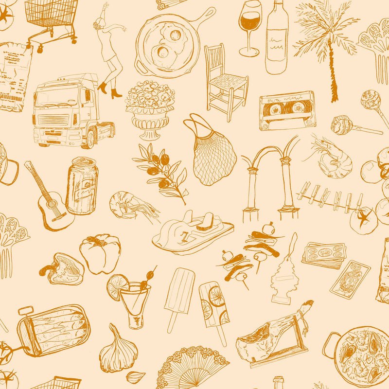Souvenirs Yellow Solera Wallpaper by Tres Tintas
