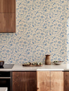 Souvenirs Blue Solera Wallpaper by Tres Tintas