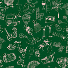 Souvenirs Green Solera Wallpaper by Tres Tintas