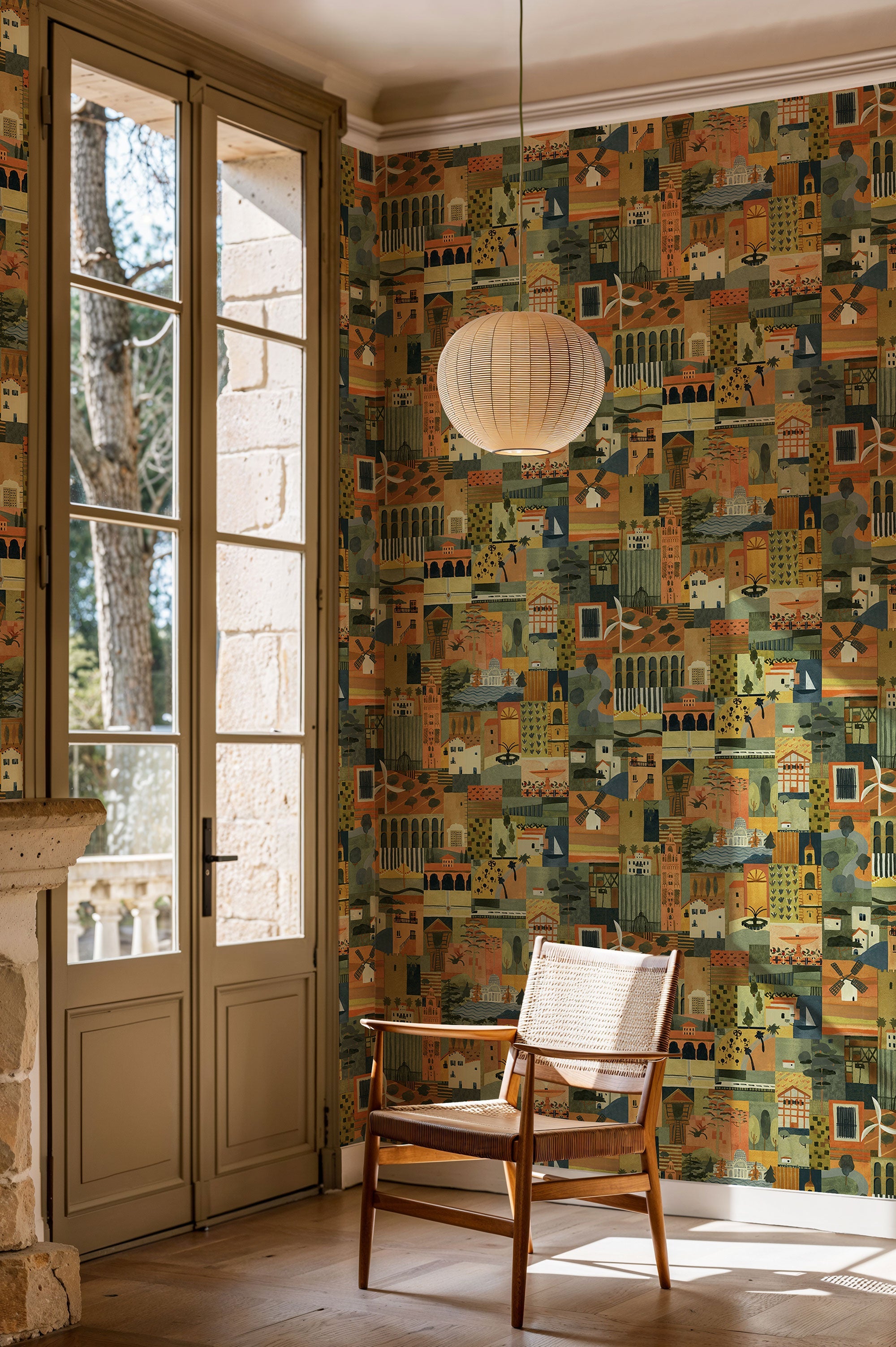 Postal Green Solera Wallpaper by Tres Tintas