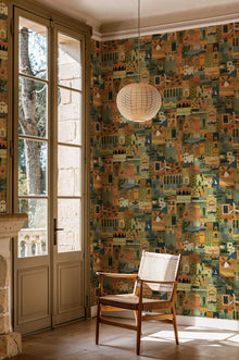 Postal Green Solera Wallpaper by Tres Tintas