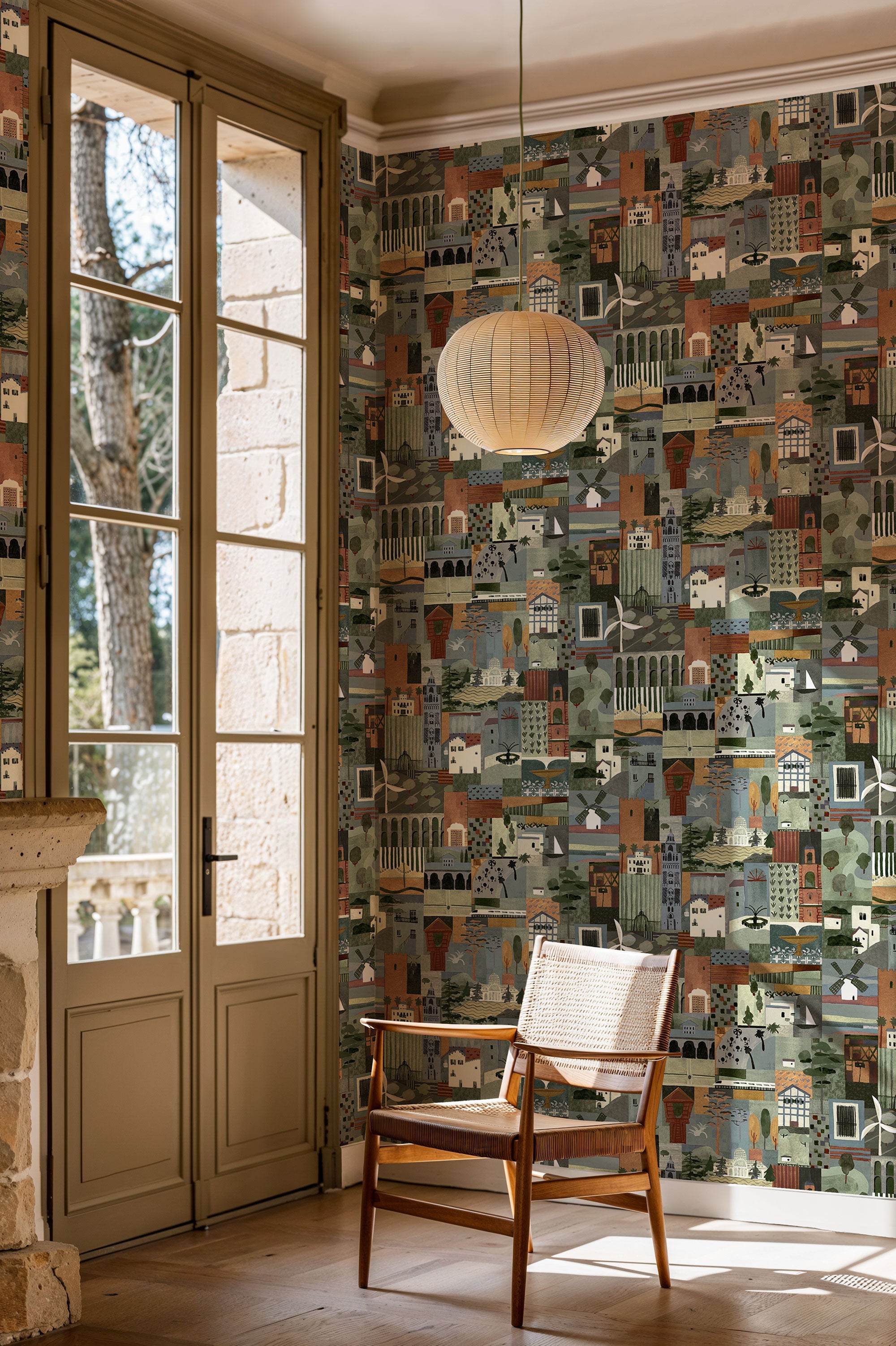 Postal Blue Solera Wallpaper by Tres Tintas