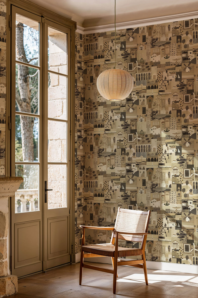 Postal Beige Solera Wallpaper by Tres Tintas