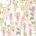 Wisteria Parme / Vert Mousse Soliflore Wallpaper by Casadeco