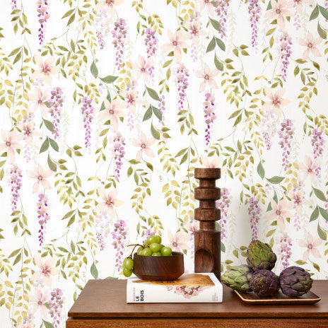 SOLI200305202 Wisteria Soliflore Wallpaper by Casadeco
