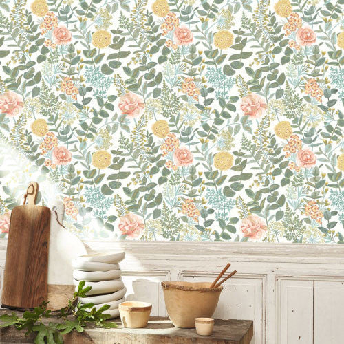 SOLI200314242 Garden Flowers Soliflore Wallpaper by Casadeco