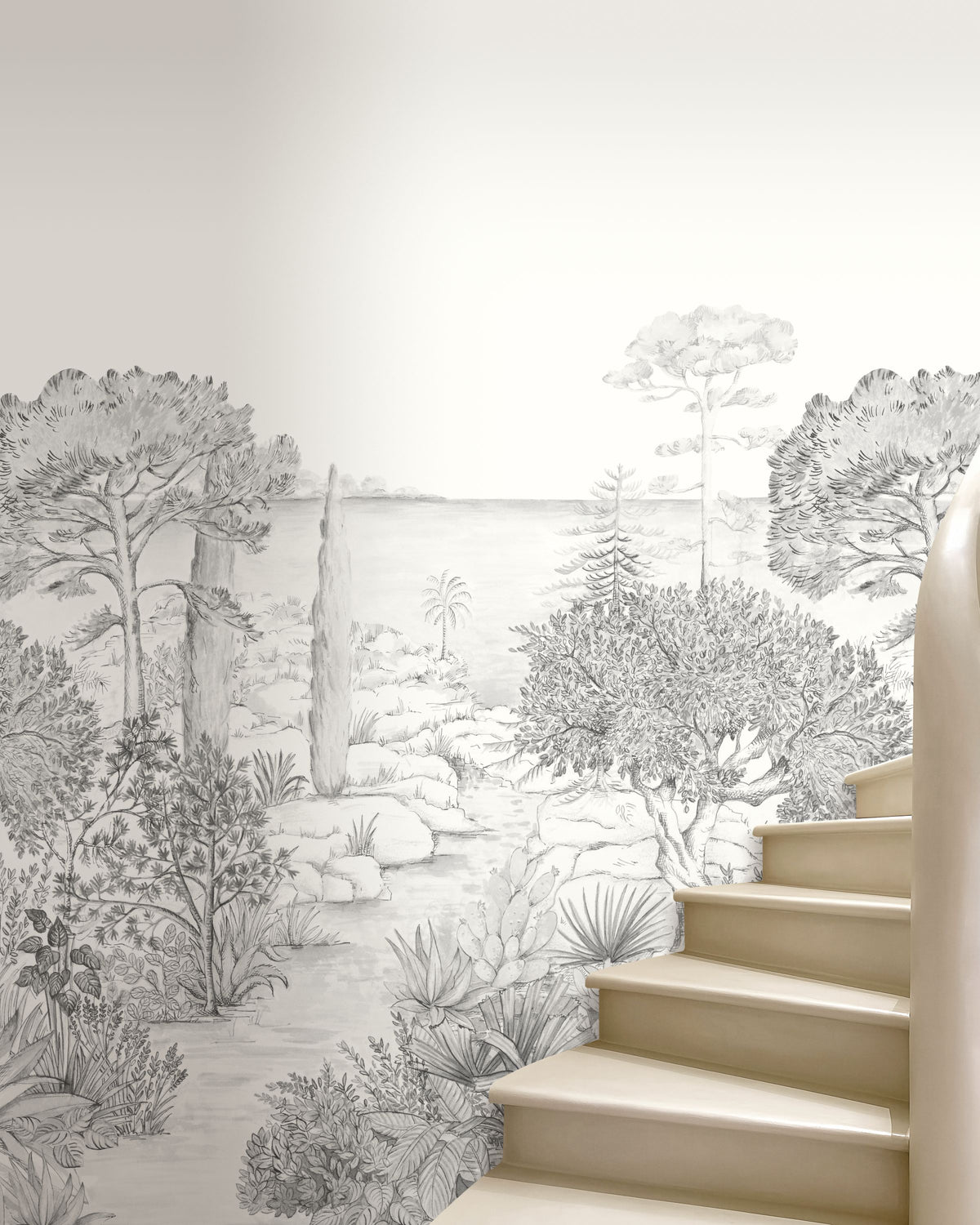 Southern Painting Noir Et Blanc Moonlight 3 Medium Mural by Caselio
