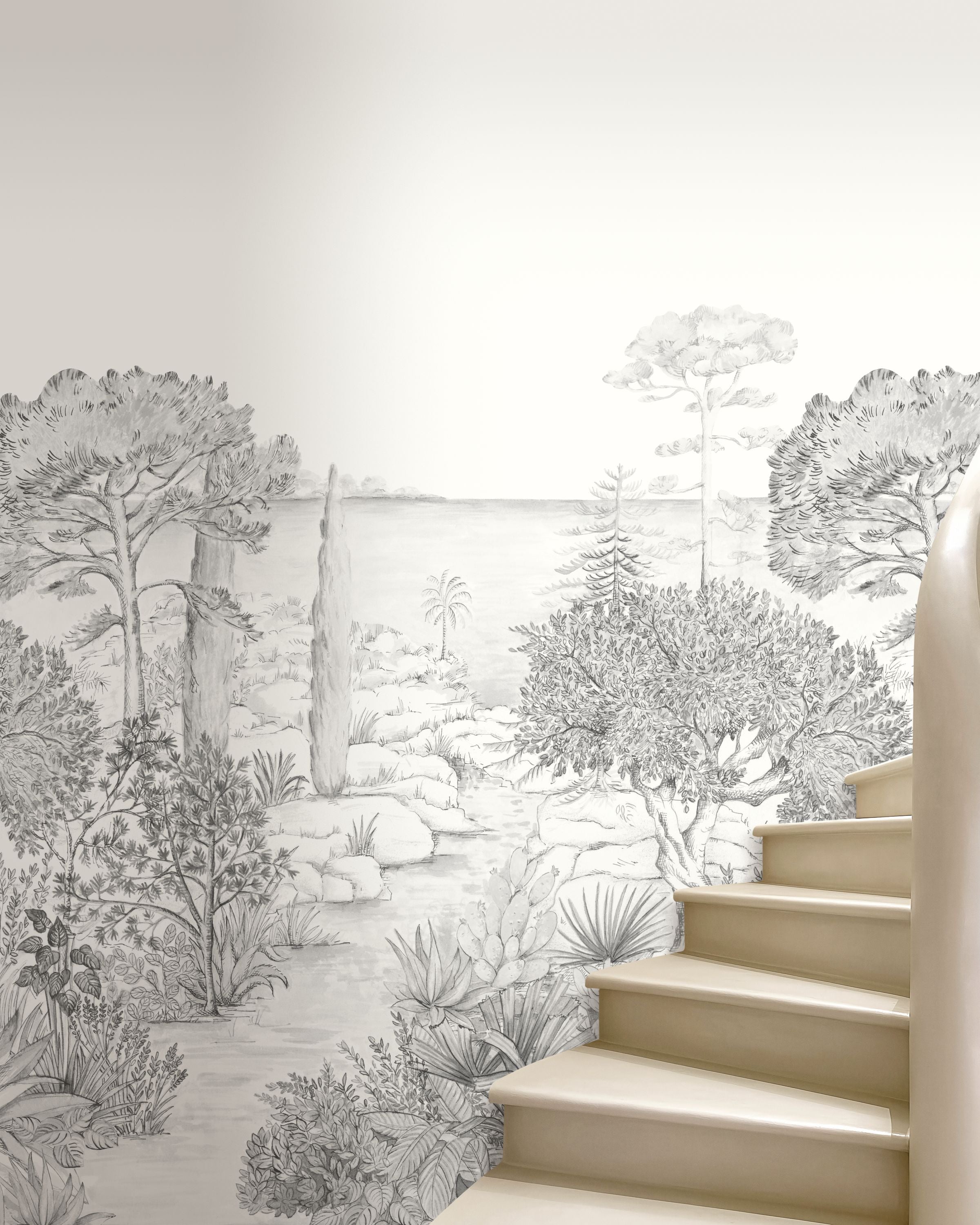 Southern Painting Noir Et Blanc Moonlight 3 Mural by Caselio