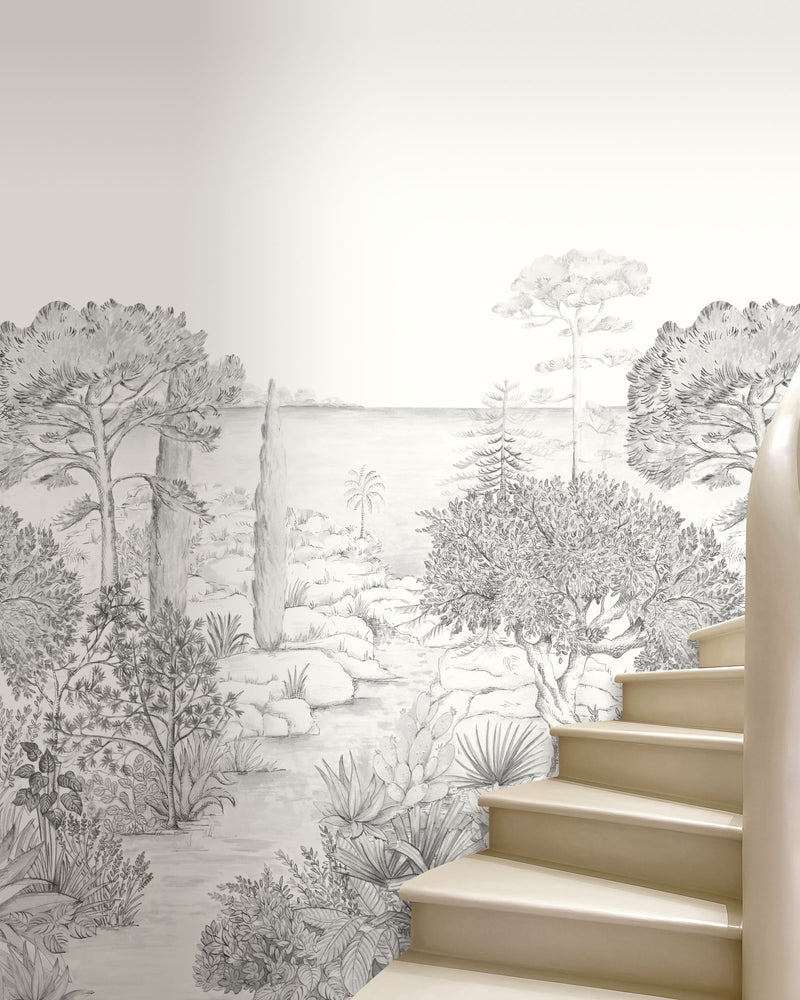 Southern Painting Noir Et Blanc Moonlight 3 Mural by Caselio