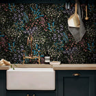142351 Painterly Flora Black Wallpaper by Graham & Brown