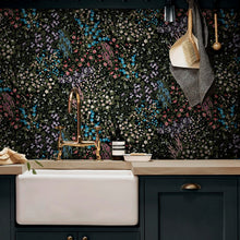 142351 Painterly Flora Black Wallpaper by Graham & Brown