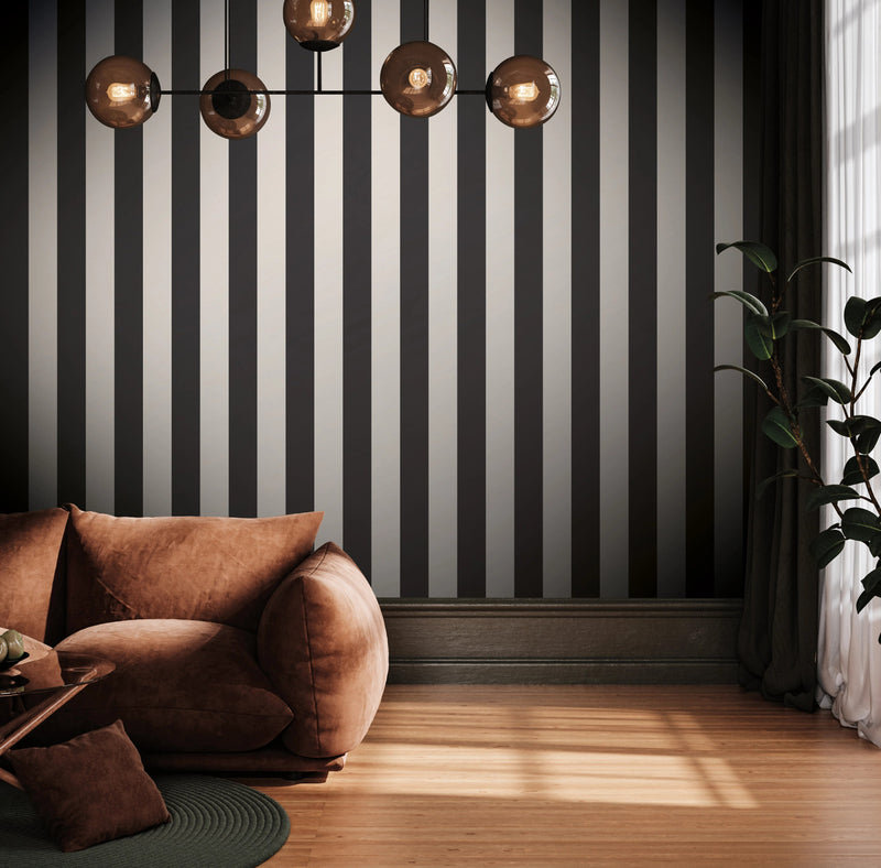 SS21233 Medium Stripe Black Style Sisters Wallpaper by Galerie