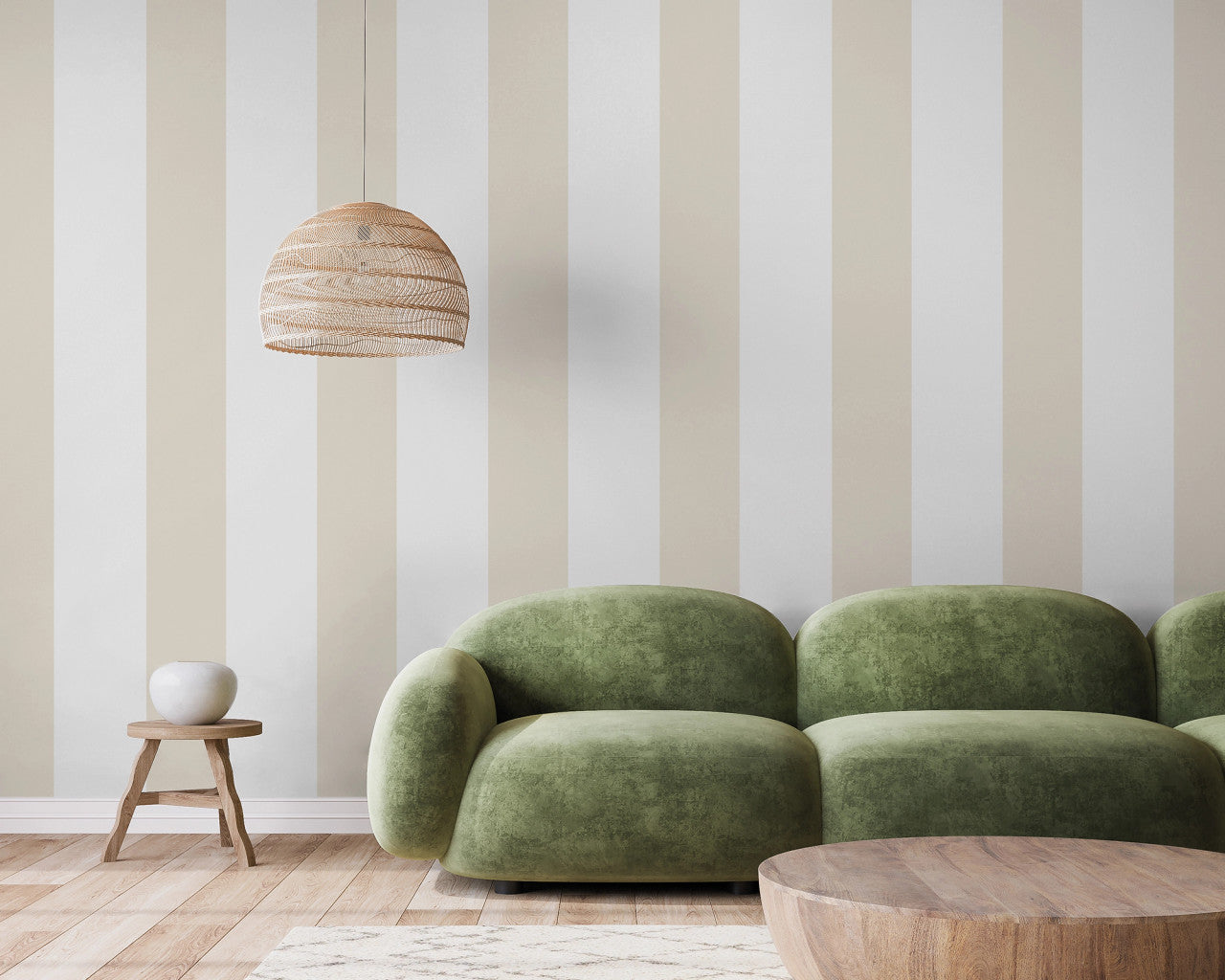 SS21236 Half Stripe Natural Style Sisters Wallpaper by Galerie