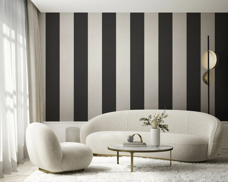 SS21237 Half Stripe Black Style Sisters Wallpaper by Galerie