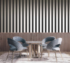 SS21239 Flock Stripe Black Style Sisters Wallpaper by Galerie