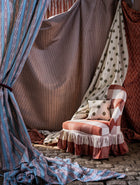 237740 Madras Check Madder Sabu Stripes & Ikats Fabric by Sanderson