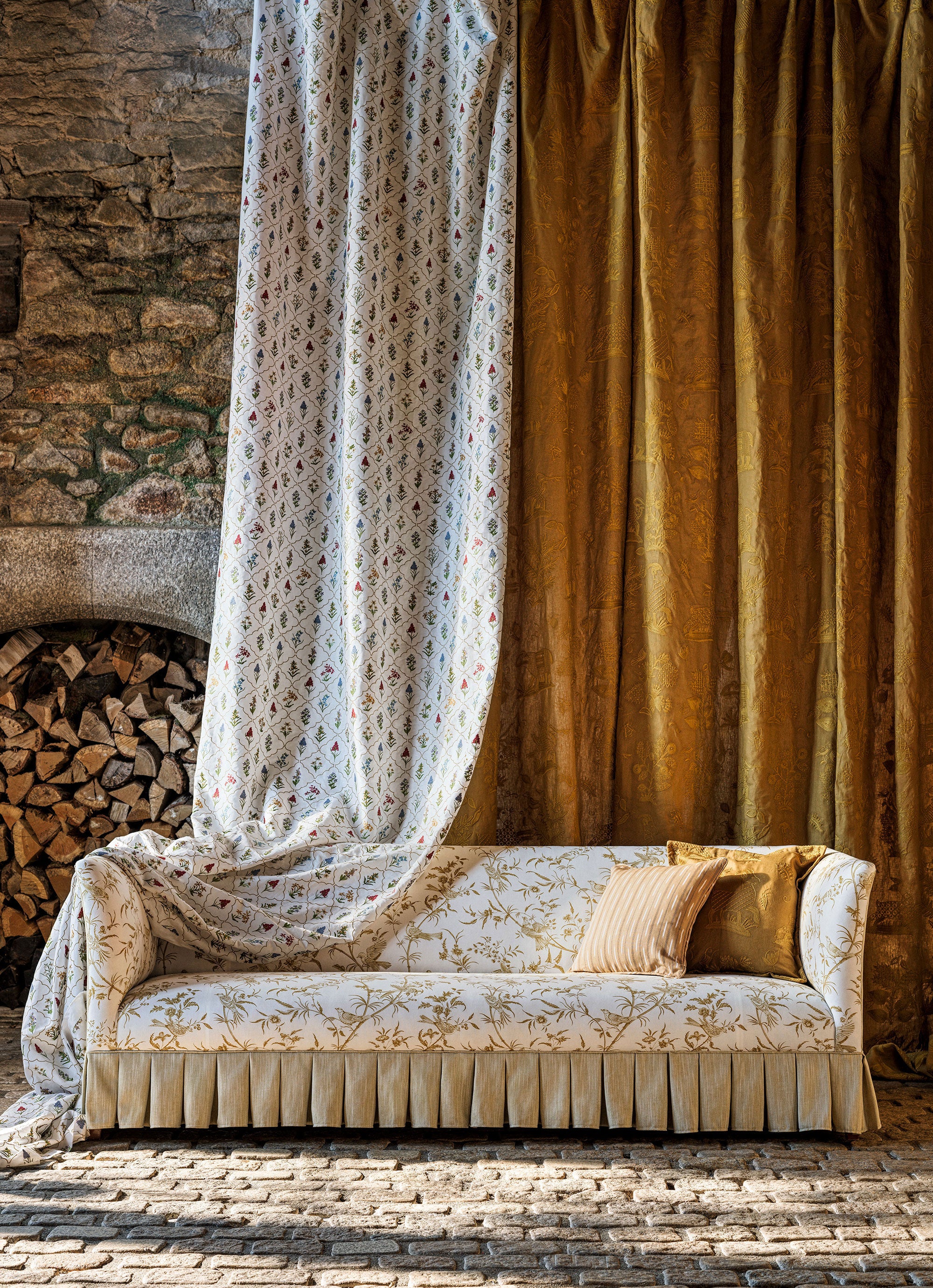 227400 Paradise Woods Toile Mustard Sanderson x National Trust Volume II Fabric by Sanderson