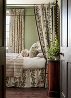 237785 Cobnut Stripe Leaf Green/Berry Sanderson x National Trust Volume II Fabric by Sanderson