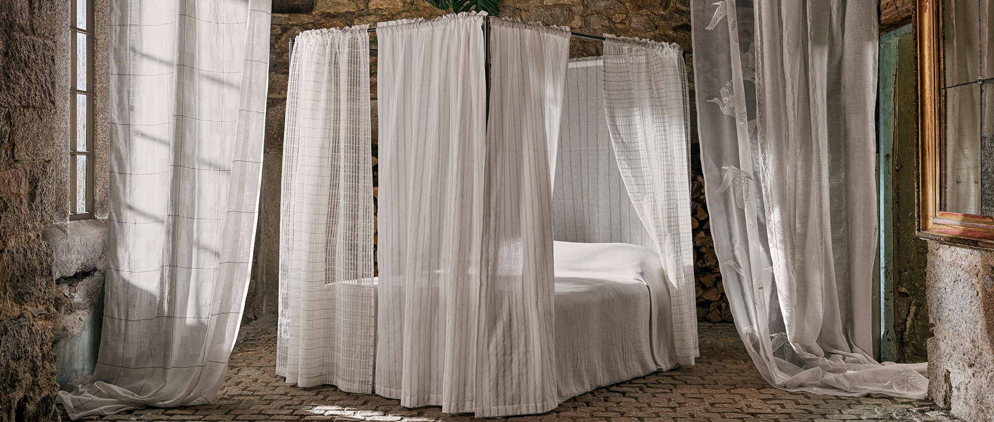 237777 Great Egrets Silk Sanderson Sheers Fabric by Sanderson