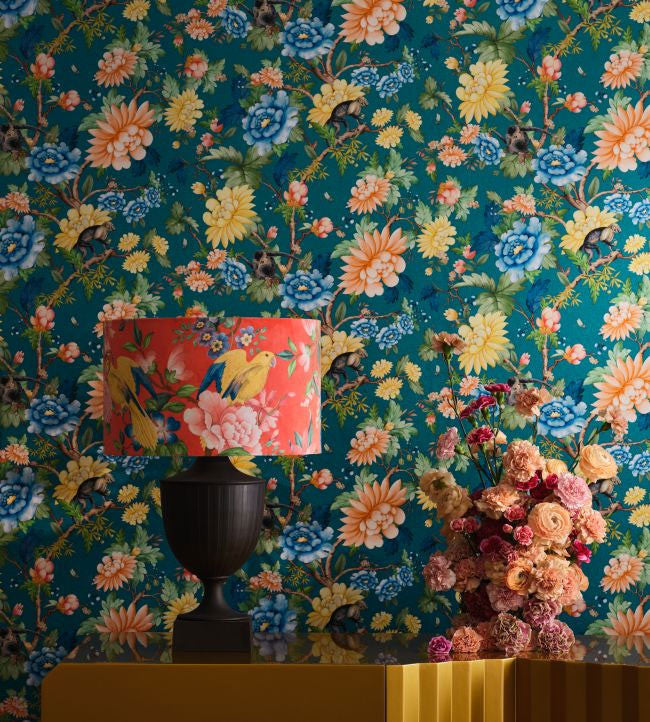 Sapphire Garden Botanical Wonders Wedgwood Wallpaper by Clarke & Clarke