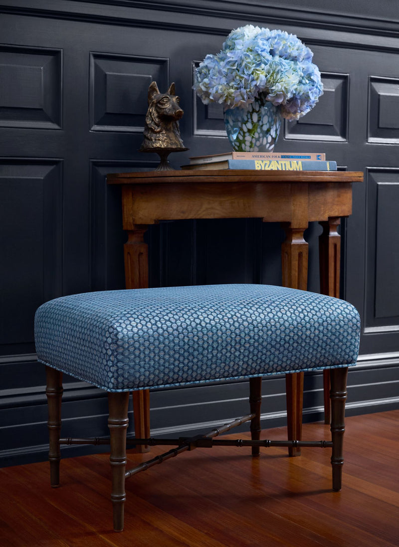 W711311 Endicott Indigo Fabric by Thibaut