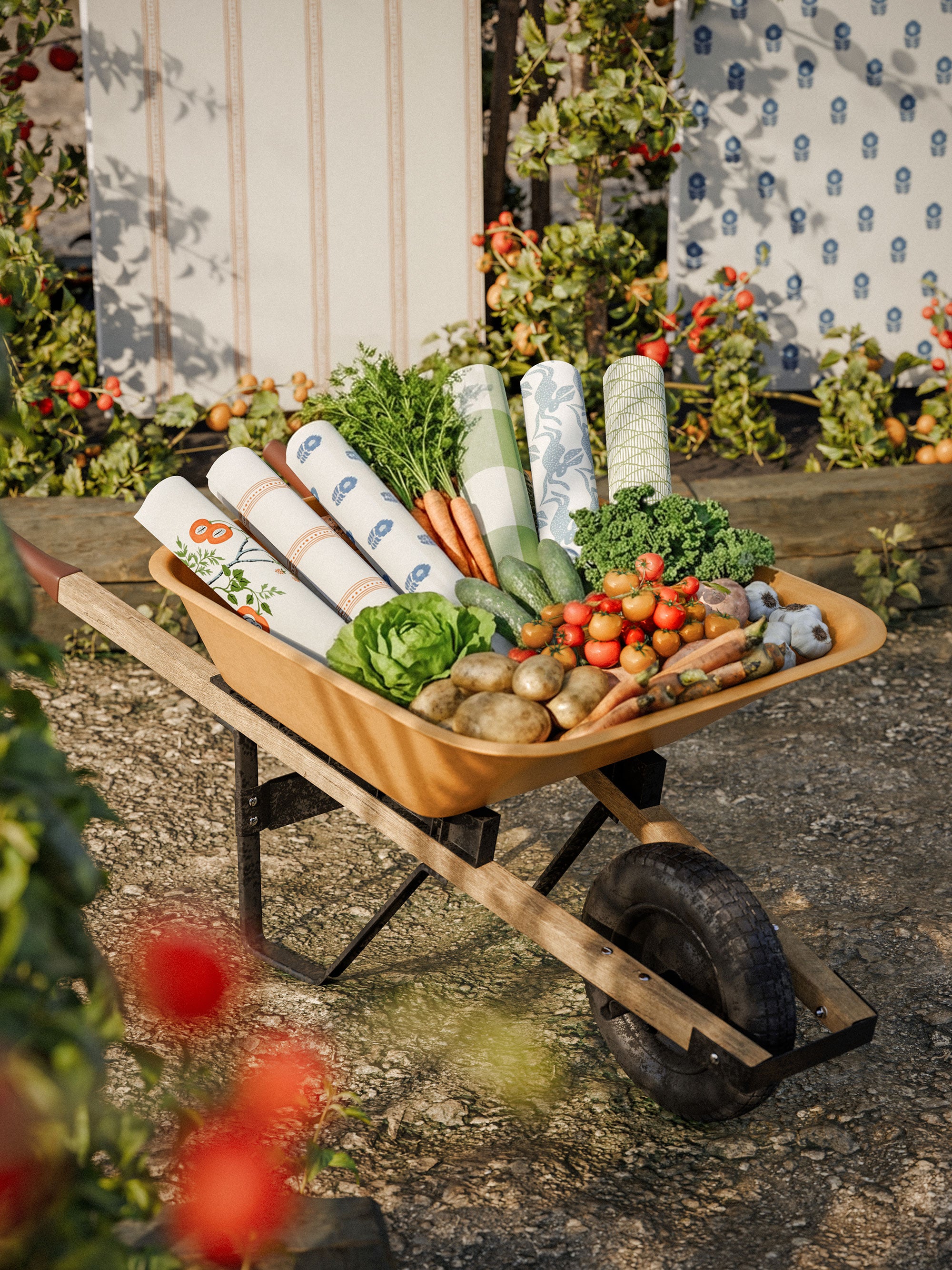 NPOP113406 Ditsy Daisy Denim Wallpaper by Scion