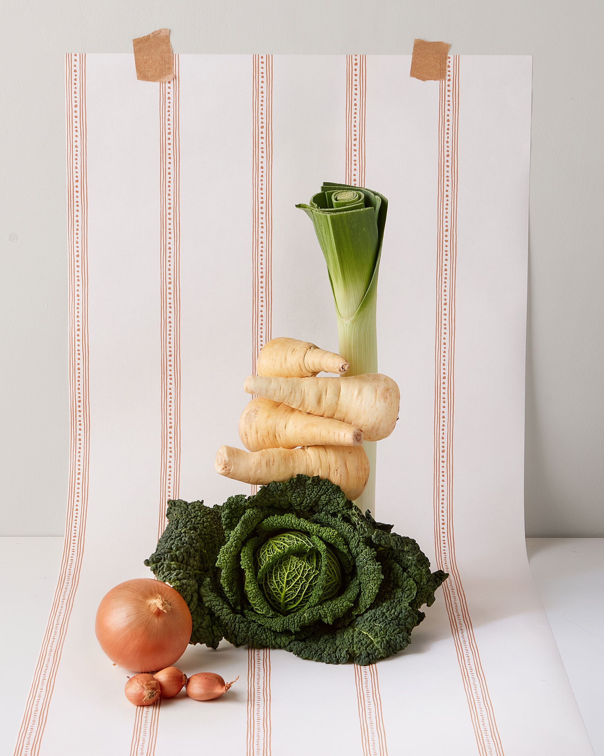 NPOP113397 Harvest Stripe Tangerine Wallpaper by Scion