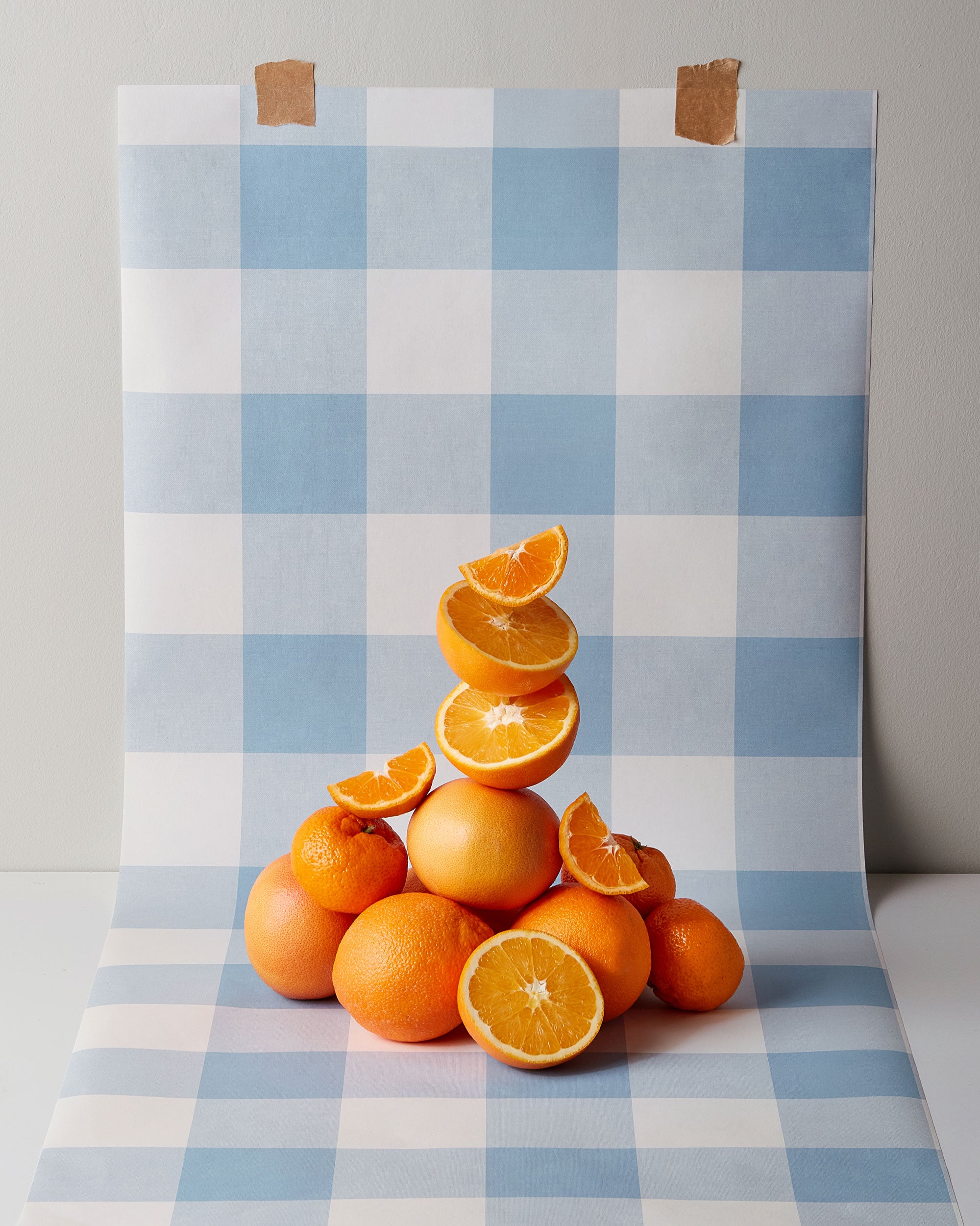 NPOP113416 Central Check Cornflower Wallpaper by Scion