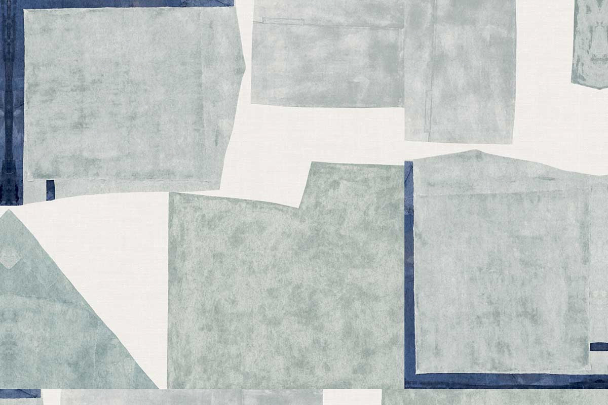 Sea Collage Vinyl Frost Wallpaper by Christopher Farr Cloth