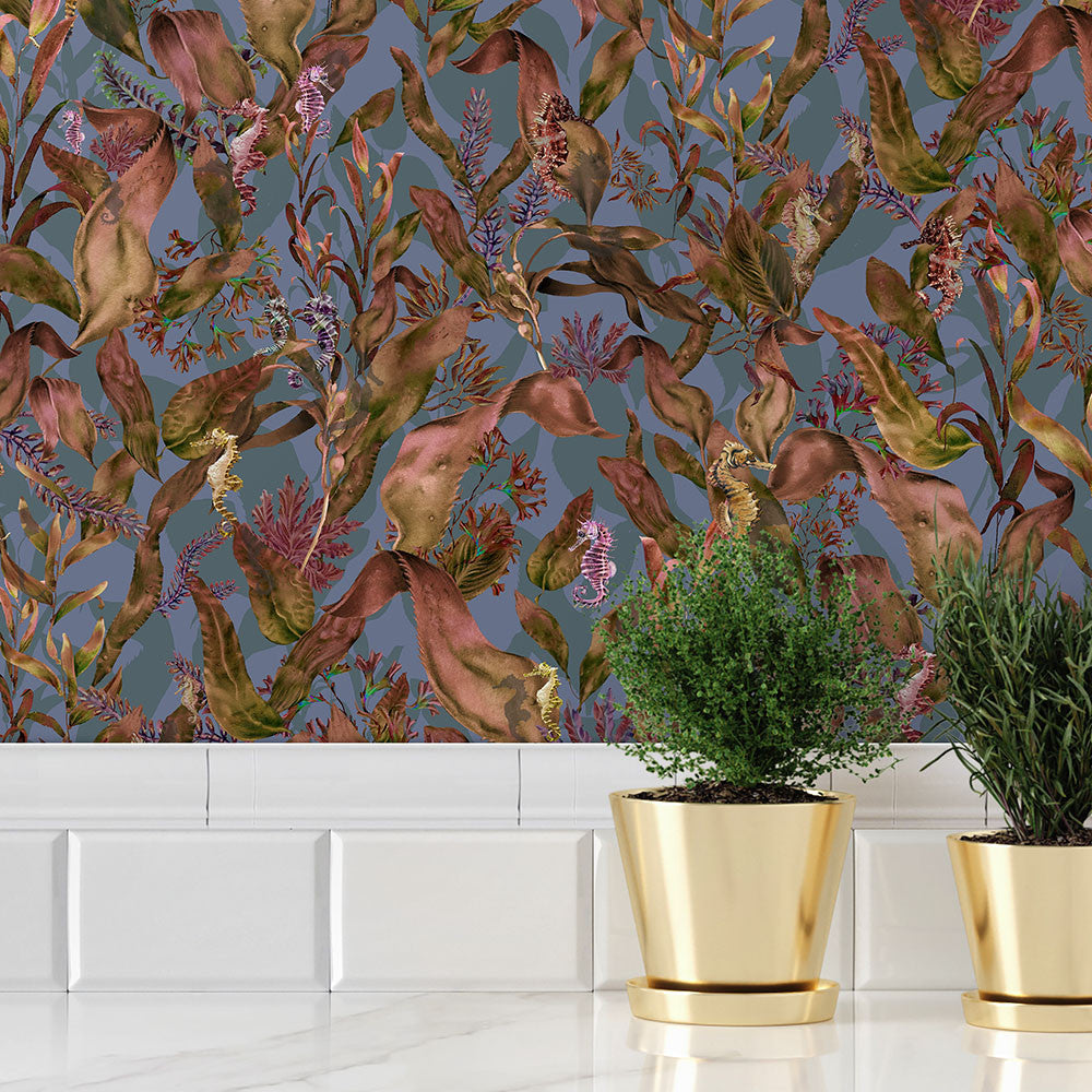 BMHD002/08A Seahorse Mangrove Heart Deco Autumnal Wallpaper by Brand McKenzie