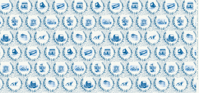 Set the Scene Cobalt Wallpaper by Christopher Farr Cloth