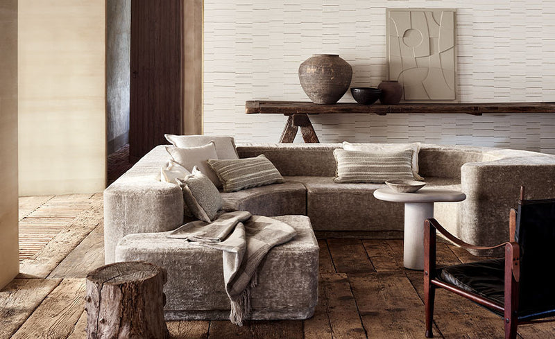 MW122/02 Sidestep Collage II Parchment Wallpaper by Mark Alexander