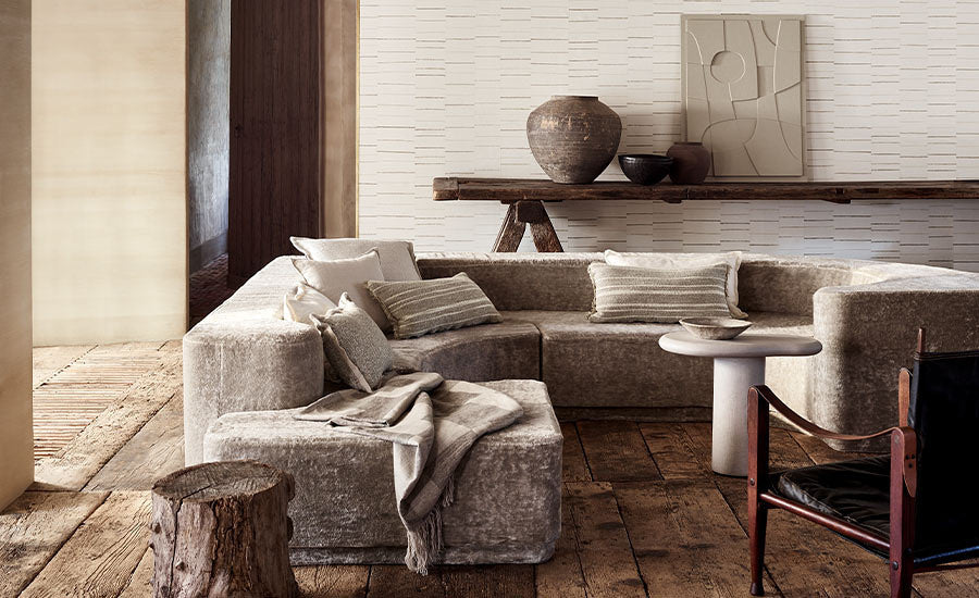 MW122/02 Sidestep Collage II Parchment Wallpaper by Mark Alexander