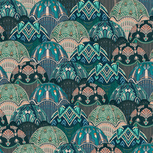 BMHD002/09D Silk Shades Heart Deco Teal Wallpaper by Brand McKenzie