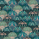 Silk Shades Heart Deco Teal Wallpaper by Brand McKenzie