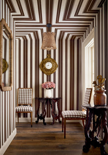 Norfolk Stripe Lilac Stripes and Checks Resource Wallpaper by Thibaut | T44045