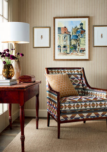 Ryker Stripe Grey Stripes and Checks Resource Wallpaper by Thibaut | T44061