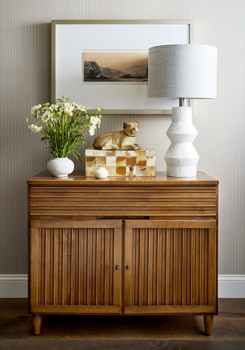 Suited Stripe Light Blue Stripes and Checks Resource Wallpaper by Thibaut | T44029